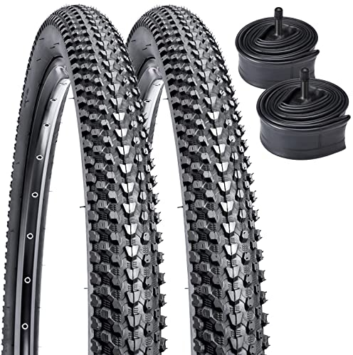 YunSCM 2Pcs Plegable 24 Pulgada Neumáticos 24x1.95 ETRTO 53-507 más 2Pcs 24 Pulgada Cámara de Aire AV32mm Valve Compatible Bike 24x1.95 24x2.0 Neumáticos and Cámara de Aire