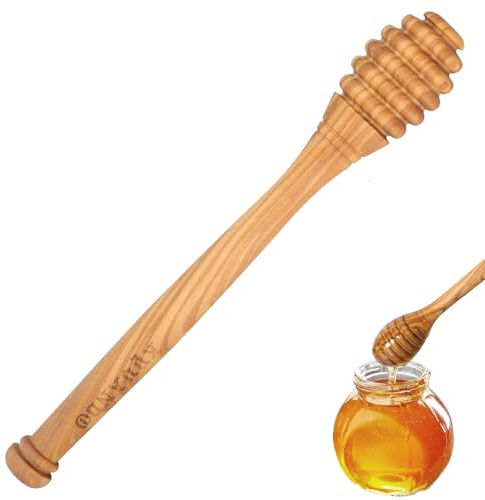 Baguette à Miel Traditionnelle en Bois d’Olivier – Durable et Résistante à la Déformation, Préserve la Pureté du Miel, 1 pièce, 16 cm