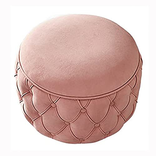 GaRcan Fußhocker aus Samt, runder Aufbewahrungshocker, moderner Aufbewahrungshocker für Wohnzimmer und Schlafzimmer, Premium-Fußhocker mit Stauraum, Blau 58 x 58 x 43 cm (Rosa 58 x 58 x 43 cm (23 x
