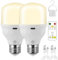 USB Rechargeable Light Bulb with Remote Control, 5W LED Battery Powered Light Bulbs for Lamps, E26 Dimmable Touch Control Bulb with Timing Function, for Home Power Outages, Non-Hardwired Lamps, 2 Pack