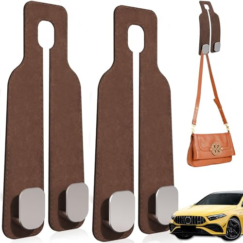 XIALISW Auto Kopfstützenhaken Universal 2er-Set, Grau/Braun für Autositz Aufbewahrung