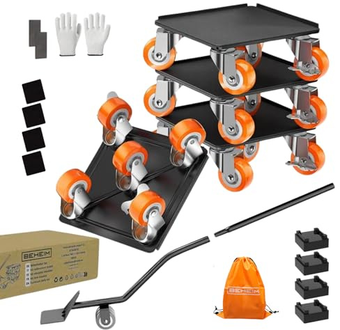 Kit para Mover Muebles Pesados con Ruedas, Kit Elevador Muebles Pesados con Ruedas,Transportador de Muebles con Ruedas, Ideal para Sofás, Armarios, Mesas, Electrodomésticos...