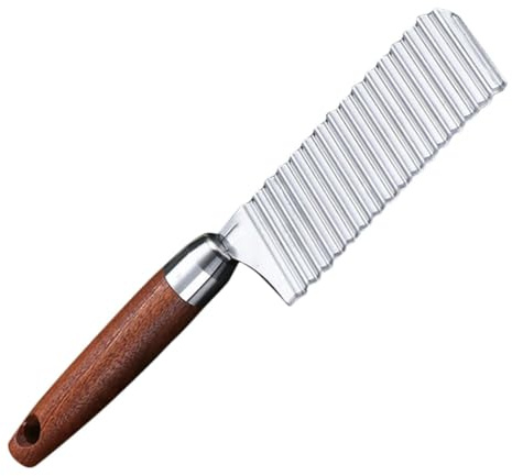 TOBBOMEY Cortador Ondulado de Patatas Acero Inoxidable Multifuncional para Verduras Frutas y Papas Fritas Forma de Waffle