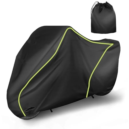 X AUTOHAUX 230cm/91 Motorcycle Cover Waterproof for Harley-Davidson Sportster S/Iron 883 Heavy Fabric Outdoor Sun UV Rain Dust All Weather Protection Motorbike Cover Black