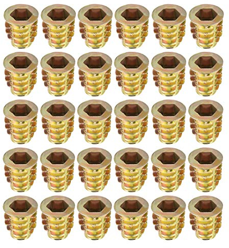 sourcing map 30Stk. Gewindeeinsatz Muttern Zinklegierung Innensechskant M8 Inner 15mm Länge