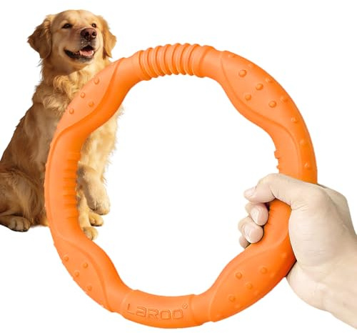 LaRoo Anillo de Fitness para Perros, Frisbee Indestructible, Juguete de Disco Volador para Perros de Verano, Entrenamiento de Mascotas para Perros medianos Grandes y pequeños (Grandes de 30 cm,