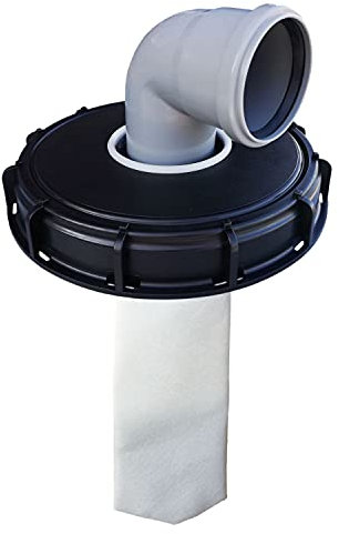 FN-Technik IBC lid filter, rain water filter lid, DN 225 HT DN 75 felt, HT DN 75: bend DN 75 89°