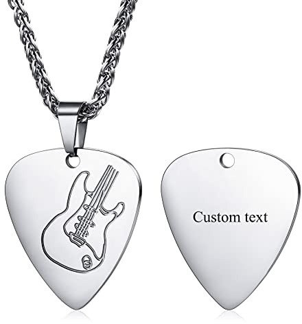 MeMeDIY Collar Personalizado de Rock and Roll para Hombre Collares de Música Personalizados para Hombres y Mujeres Joyería Fresca de Acero Inoxidable - D1