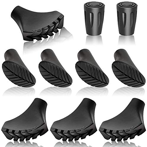 YYWEi Nordic Walking Pads Walking Stöcke Gummipuffer 10Stk Asphalt Gummipuffer für alle gängigen Nordic Walking Stöcke Wanderstöcke für den Nordic Walking Stock mit einen Durchmesser von 11mm