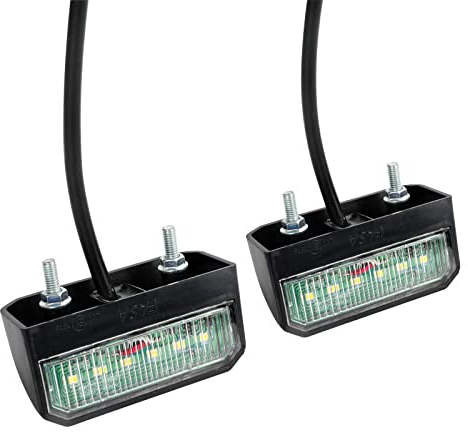 Yuanjoy LED Luce targa luminosa, luce targa 12V / 24V, lampade posteriori universali impermeabili per camion o barca rimorchio per auto, modello A (2 pezzi)
