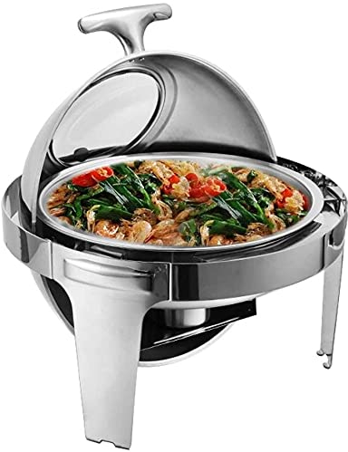 JINCAN. Scalderi alimentari per feste Buffet, ristorante a buffet Il ristorante Hotel mantiene il cibo caldo e riscaldato, con coperchio in vetro visibile e manico anti-scottatura, riscaldamento dell'