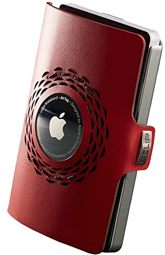 I-CLIP ® Original | Portafoglio Uomo in Pelle | Mini Porta Carte di Credito | Portatessere Tascabile Piccolo Slim | Idea Regalo Uomo | Wallet Originale da Collezione | Radio Impact Rosso
