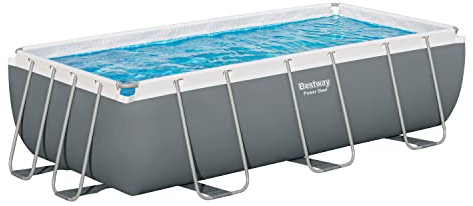 Bestway 56441-5 Set Piscina Fuori Terra Power Steel Rettangoalre da 404x201x100 cm