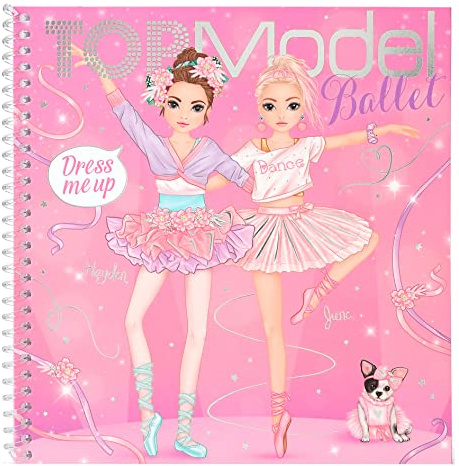 Depesche 12125 TOPModel Ballet Dress Me Up - Stickerbuch mit 24 Seiten zum Designen von Tanz- und Ballet-Outfits, Mal-Heft mit 11 Stickerbogen