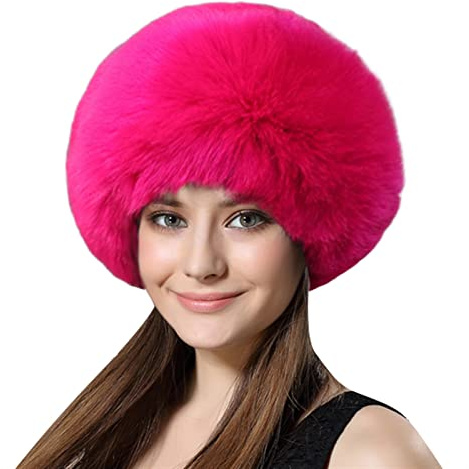 Lifup Donna Fascia di Finta Pelliccia Invernale Fucsia Taglia unica