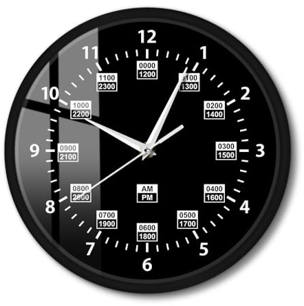 Timethink 30 cm (12 tum) 24 timmars militärtid väggklocka, tyst icke-tickande batteridriven armé marin timing professionell metallram väggklocka för man grotta hem kontor militär pensionsgåvor