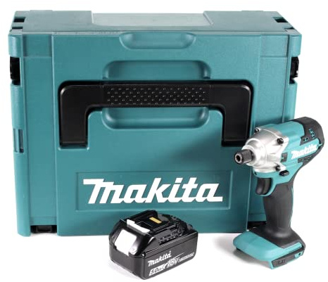 Makita DTD 156 T1J Visseuse à percussion sans fil 18 V 155 Nm + 1 batterie 5,0 Ah + Makpac – sans chargeur