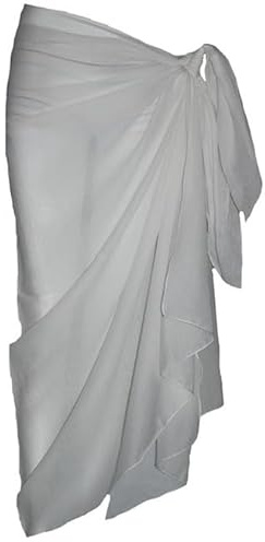 P4F Premium bomull Sarong 100 cm x 200 cm, Vitt, en storlek
