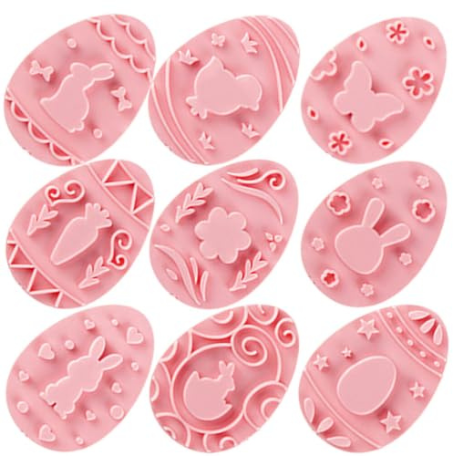 MAGICLULU Keksformen Ostern 9 Stück Ausstechformen Set Mit 3D Osterei Design Für Kekse Fondant Backzubehör Und Diy Partydekoration
