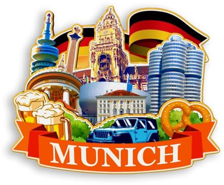 Quwsne Kühlschrankmagnet München Deutschland Kühlschrankmagnet Stadt Reise Souvenirs Touristengeschenke 3D Klassische Sehenswürdigkeiten Handarbeit Handwerk Heimdekoration -1172, QS-WC-1172