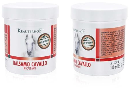 Kräuterhof Balsamo del cavallo riscaldante, extra forte, gel massaggiante - Rimedio naturale per il sollievo muscolare (2x100ML)