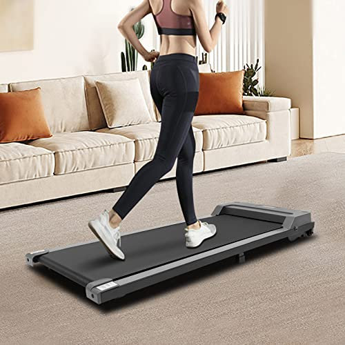 Laufband Klappbar Laufband für Zuhause 0.6-3.7mph 1PS 0.74KW, Walking Pad Laufband, 14cm Ultra Slim Walking Treadmill für Heimfitnessübungen/ 121.5 * 50 * 14cm (Grau)