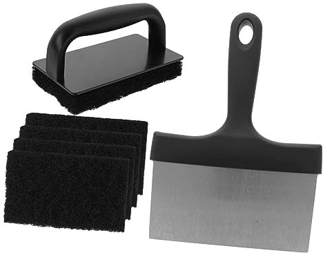 Yardwe Grillreiniger Set mit Schaber und Schwammbürste für Grillrost Ölreinigungswerkzeug Praktisches Smoker-reinigungsbürsten-set für Effiziente Grillreinigung