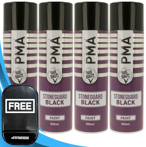 4TRESS PMA 4x Stone Guard Black Aerosol Underbody Protection Spray Paint 500mL Non-Slip Dash Mat(4T-PCPA1031)