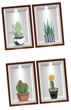 KITANDOVE Hintergrund Wandaufkleber Kaktus Pvc Wandsticker Abnehmbar Für Schlafzimmer Wohnzimmer Heimdekoration
