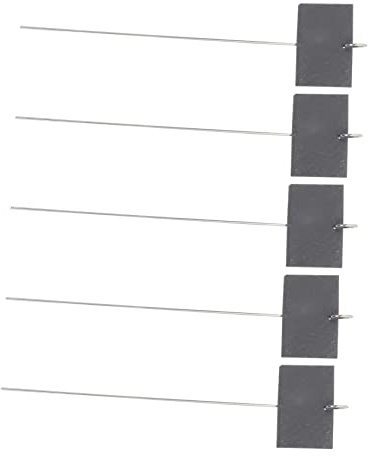 POPETPOP Pflanzenetiketten Gartendeko Pflanzenschilder Aus Schiefer 5 Stück Schwarz Mit 40cm Metallstiel Gartenschilder Zur Pflanzenkennzeichnung