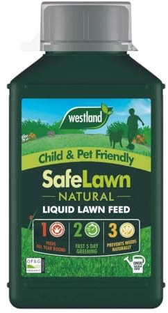 Westland Safelawn Liquid 1L – Natural Lawn Feed & Weed Killer, Safe for Children & Pets, Promotes Healthy, Green Lawns, Controls Weeds Effectively, Easy to Apply for a Beautiful Lawn