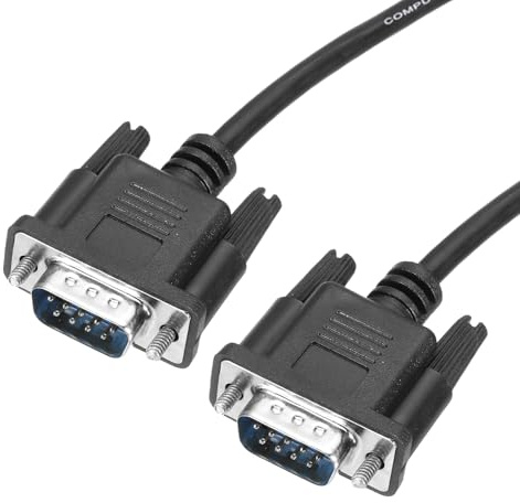 QUARKZMAN 3.3 Pies Cable Serial DB9 RS232, Cable De Extensión RS-232 Macho A Macho De 9 Pines Para Comunicación De Datos, Negro