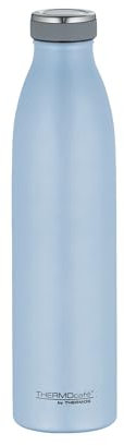 THERMOcafé by THERMOS TC BOTTLE pastell blau matt 0,75l, Edelstahl Isolierflasche kohlensäurefest, 12h heiß 24h kalt, Auslaufsicher, für Schule, Unterwegs & Büro, Pastel Water Mat