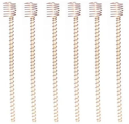 Nicear Lot de 6 Piquets de Jardin Électro-Cultivés (Cuivre/Bois) - Antenne Potager 30 cm Sans Outils ni Fils - Stimulateur de Croissance Sain