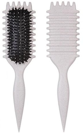 Brosse de définition des boucles, brosse de coiffage en poils de sanglier pour cheveux bouclés, démêler et améliorer les boucles pour les femmes et les hommes, minimisant la traction (#3, 135 g)