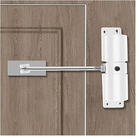 LVSEWOA Elektrisches Toröffner-Kit, Sicherheitsfeder-Türschließer, automatisches Torschloss, Schließer aus Aluminiumlegierung, sanft schließendes Scharnier für Gartentore und Zäune (Bianco)