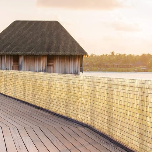 Patio Area Divider Privacy Fence, Natural Reed Fence, Privacy Wall Fencing Roll Decorative Fences, Garden Fence Covering, 2ft 2.3ft 3ft 3.3ft 3.6ft 3.9ft 4.5ft 4.9ft 5.2ft 5.5ft 6ft High(183*600cm(6*1