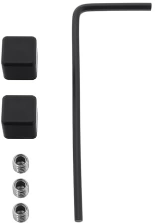 Briny River 2 Tapones Cuadrados para Cables de Bicicleta de Aleación de Aluminio con Tornillos Y Llave Hexagonal Color Negro