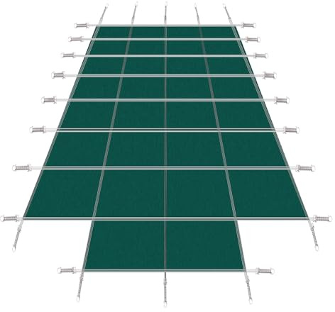 Säkerhetspool skydd för rektangulära pooler, runt vinterpoolskydd vinterpoolskydd för infällda pooler (pooler med medelnivå) (grön, dia 350 cm (11,5 fot)
