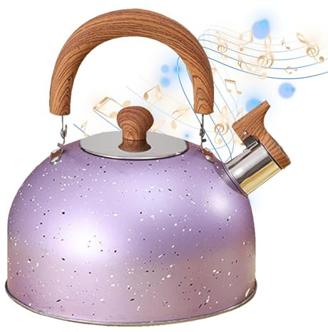 Bouilloire sifflante - 2 litres - Bouilloire sifflante pour la cuisinière en acier inoxydable - Chauffage rapide de l'eau - Pour thé, café, camping, cuisine, usage domestique, cuisinière à gaz et