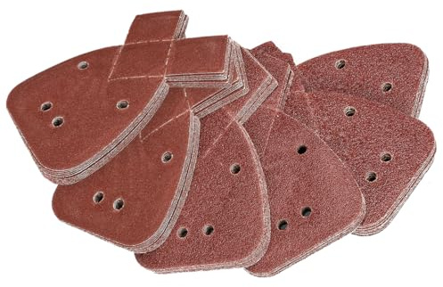 60 Pcs Mouse Sander Pads,Black and Decker Sanding Pads for Electric Sander | 4-Hole Hook and Loop Sandpaper Assorted 40/60/80/120/180/240 Grits with Extra 2 Tips for Black and Decker Detail Palm Sander