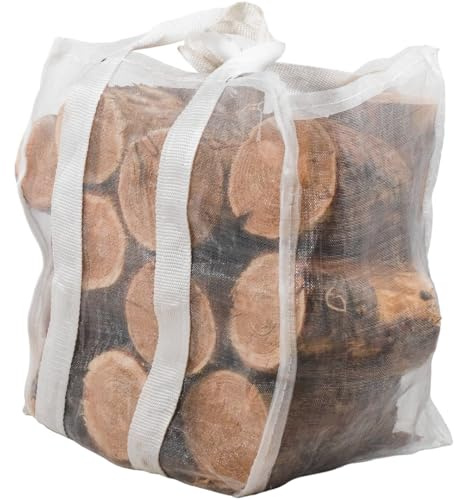 Forest Master Woven Firewood Jumbo Bag 25x40x50cm, 10 Pack | 25 x 40 x 50cm FIBC Firewood Bag, Heavy-Duty Rotproof Material, Ventilated Log Seasoning, Firewood & Log Storage