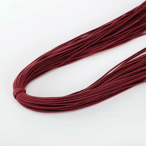 Banda elástica redonda de poliéster de 2 mm de colores, de 5/10 m, con núcleo de goma envuelto, cuerda elástica de alta elasticidad, accesorio de costura DIY, 02, 2 mm, 10 m
