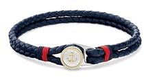 Tommy Hilfiger smycken Mäns läderarmband marinblå - 2790691S