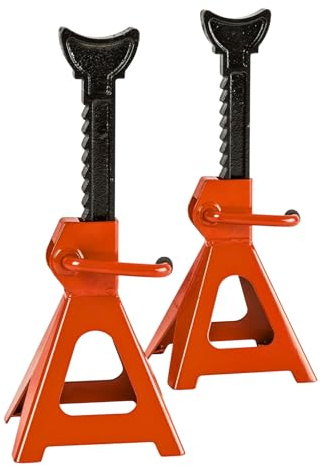 maryse Coppia Cavalletti Auto 3 Tonnellate – Supporti Regolabili in Acciaio Rinforzato con Blocco di Sicurezza – Altezza 285–425 mm – Ideali per Auto, SUV e Furgoni