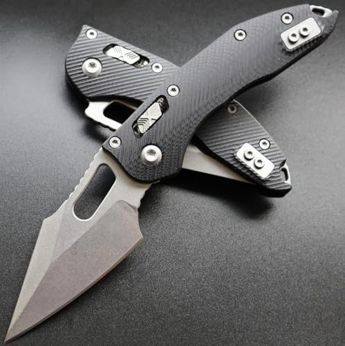 Generisch TEERMA W75 rein manuelles Klappmesser - 3,15 in - rechtmäßig mitführbar in Deutschland - geeignet für Outdoor, Camping und Survival, D2-Stahl mit G10-Griff (Glattklinge)