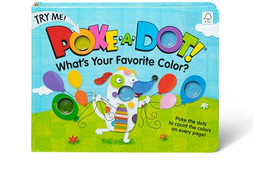 Melissa & Doug Poke-a-Dot! What’s Your Favorite Color? Interactive Children's Board Book with Buttons to Pop, Educational Sensory Toy for Toddlers & Preschoolers Ages 3+ - FSC Certified