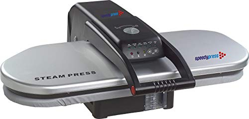 Pressa da Stiro a Vapore (Ferro) / Stireria Stampa (Stiratura) Argento/Argentata di Speedypress - 64cm x 27cm; 1.400watt (+ GRATIS Copriasse Extra e Fondo in Schiuma RRP 45,00 € + Altri Accessori)