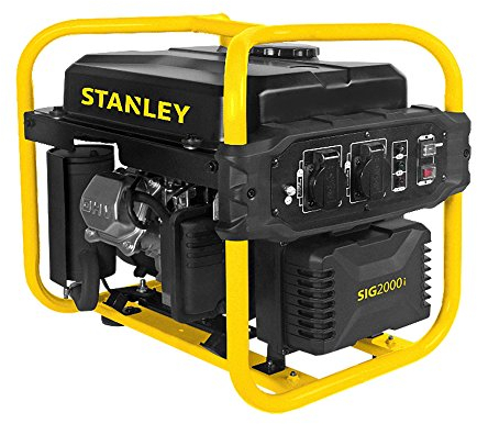 Generatore Stanley Inverter, 2000W, 2800 min-1, generatore di corrente, generatore di corrente di emergenza, motore monocilindro a 4 tempi con raffreddamento ad aria, serbatoio carburante 10L, motore