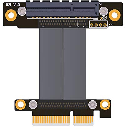 ADT-Link PCIe 3.0 x4 Cable de extensión 32G / BPS PCI Express 4X gráfico SSD Raid Extender Tarjeta Vertical Vertical de conversión 90 R22SL (10CM)